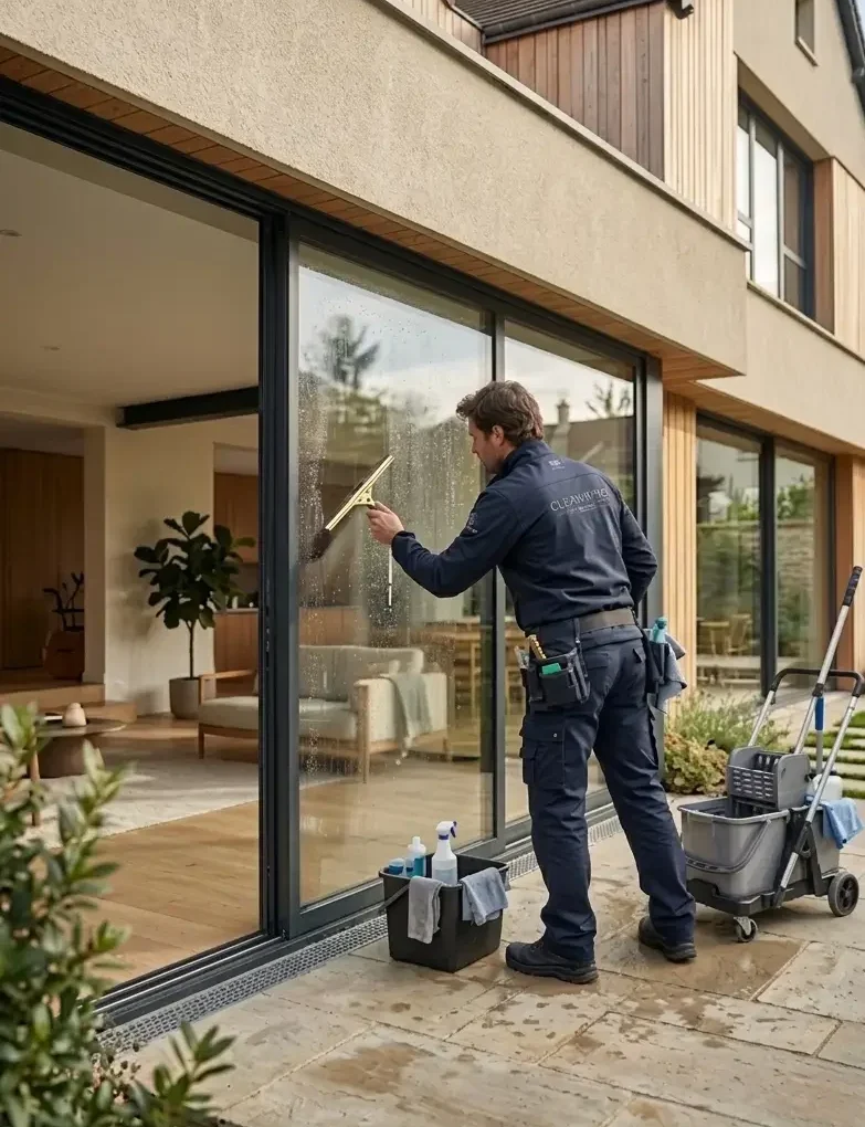 Nettoyage de baies vitrées et véranda d'un pavillon résidentiel en Seine-et-Marne par Crystali